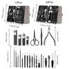 13/24pcs Anti-slip Design Stainless Steel Nail Clipper Set Sharp Black Manicure Set with PU Case Pedicure Tool Kit