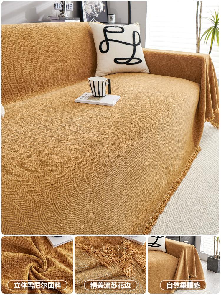New Chenille Sofa Cover Anti Cat Scratch Blanket White Grey Sofa Towel for Living Room Furniture Decor Tapestry Couch Cover