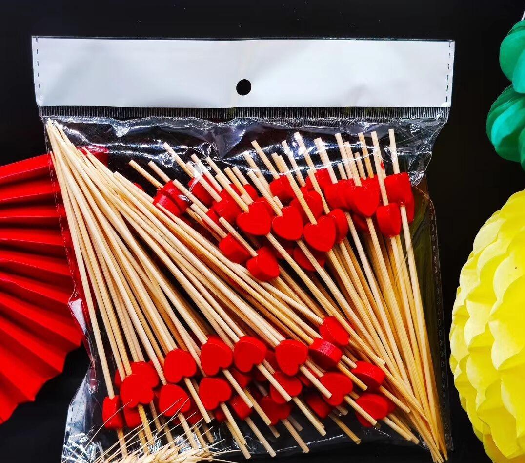 

100 шт одноразовых бамбуковых шпажек для еды, шведский стол, кексы, вилка для фруктов, салат, овощные палочки, зубочистка, шампур, праздничный торт, десерт 100PCS