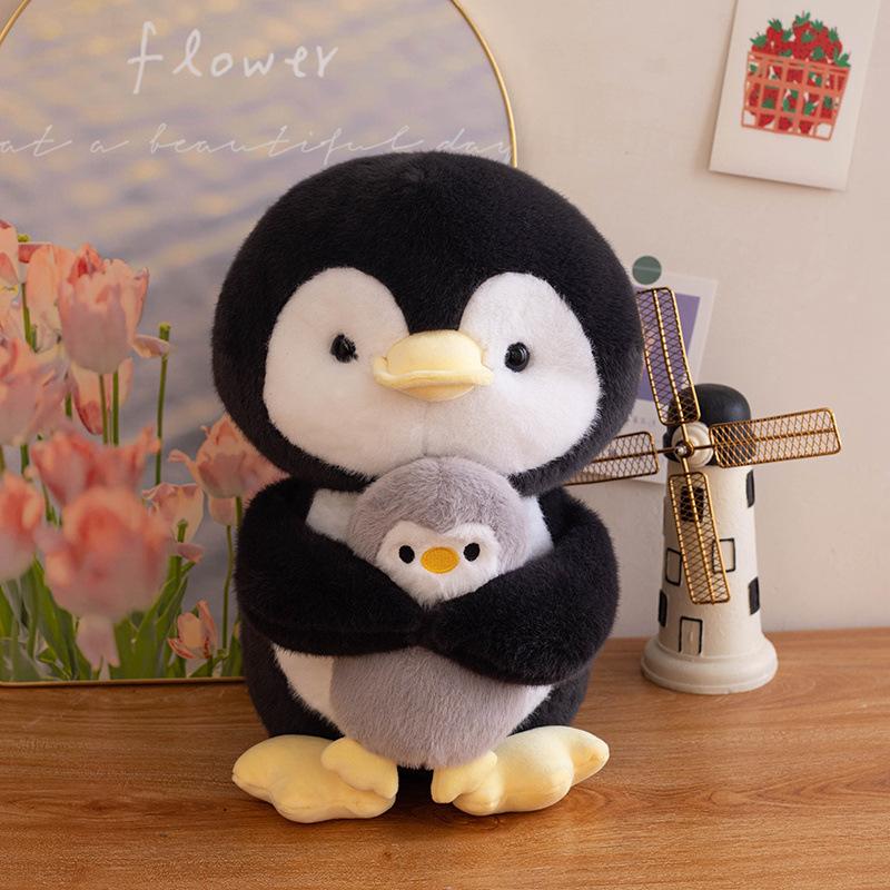 New Soft Cute Kiss Baby Series Doll Cute Penguin Elephant Pink Pig Plush Toy Girls Sleeping Throw Pillow