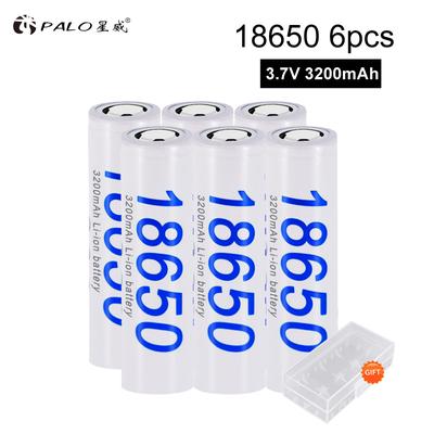 PALO 6 Stück 18650 Akku 3200mAh Elektronische Zigarette 18650 Wiederaufladbarer Akku