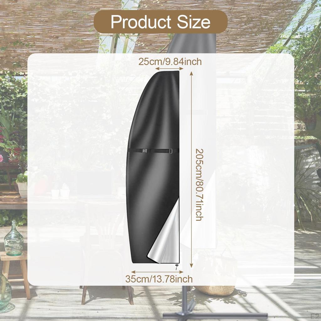 Patio Umbrella Cover Banana Rainproof with Strap Water Resistant Parasol Sun Protection for