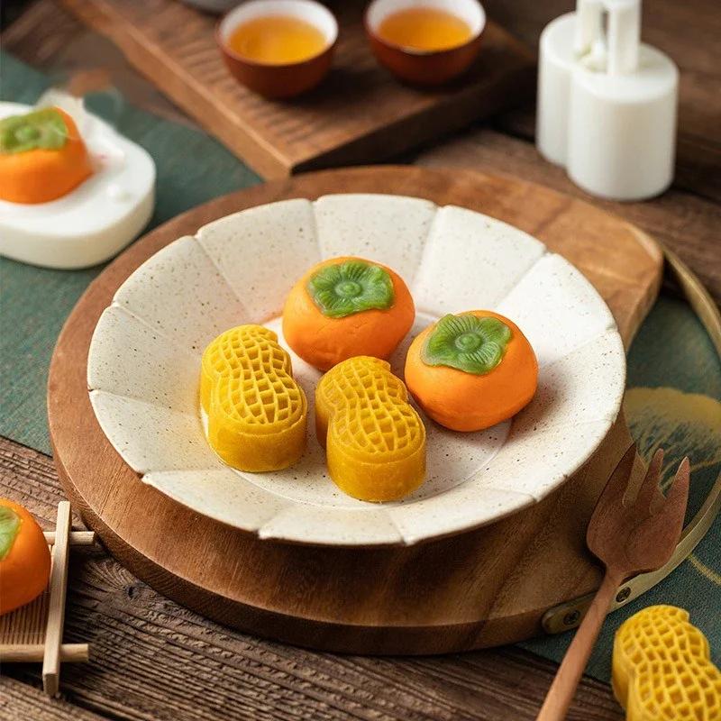 25g/50g Mini Peanut Shape Mooncake Mold Cookie Cutter Frame Mung Bean Pastry Baking Decor Tool Cake Dessert Embosser Stamp Mould