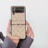 Luksus Rhombus Skinn Glitter Ring Brakett Veske til Samsung Galaxy Z Flip 3 4 5G Z Flip3 Zflip5 Flip4 Zflip5 deksel med holder