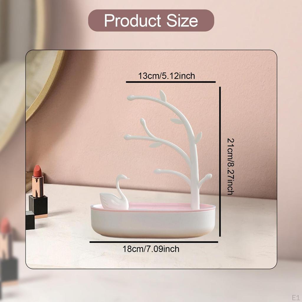 Swan Lake Jewelry Box Display Rack Decor Stylish Jewellery Storage Case Necklaces Organizer for
