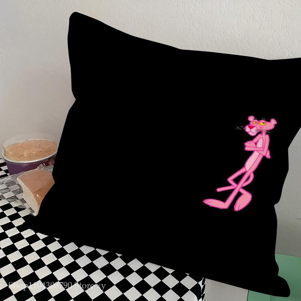 1Pc Pink Panther Pillow Case Square Pillow Bedroom Sofa Leisure Comfort Cushion Car Living Room Home Decoration