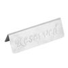 Stainless Steel Reserved Sign English Reserved Letter Table Marker Sandblasted Surface Silver