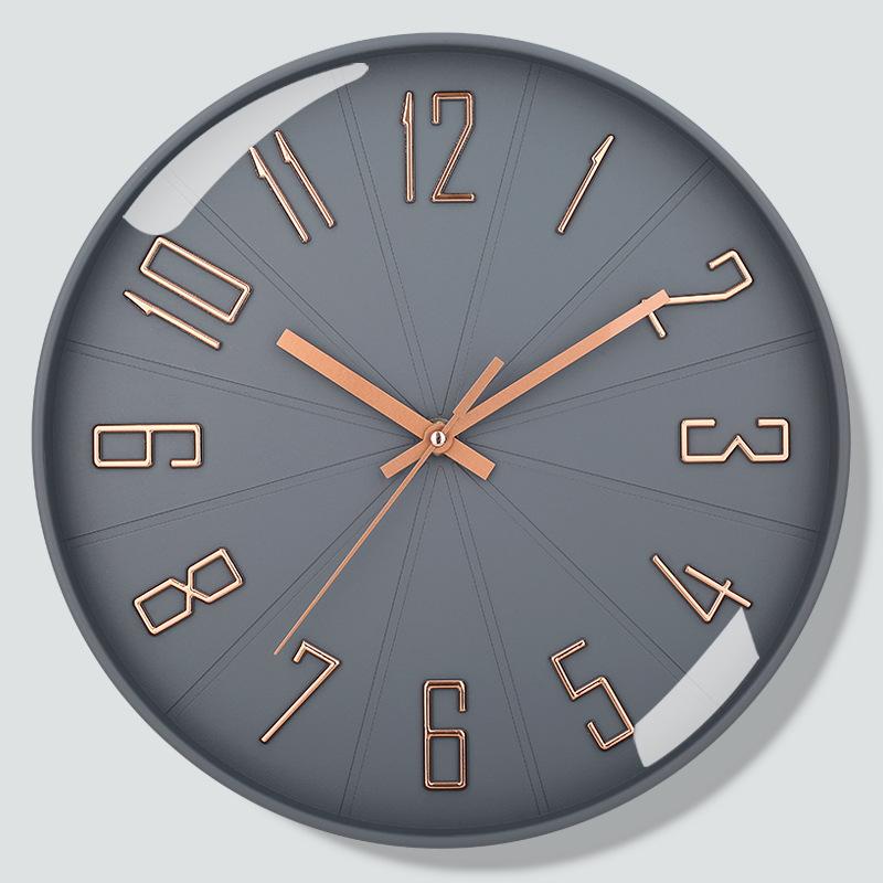 12 Inch 30CM Silent Wall Clock, Creative and Fashionable, Three-dimensional Digital Minimalist Clock for Home Living Room