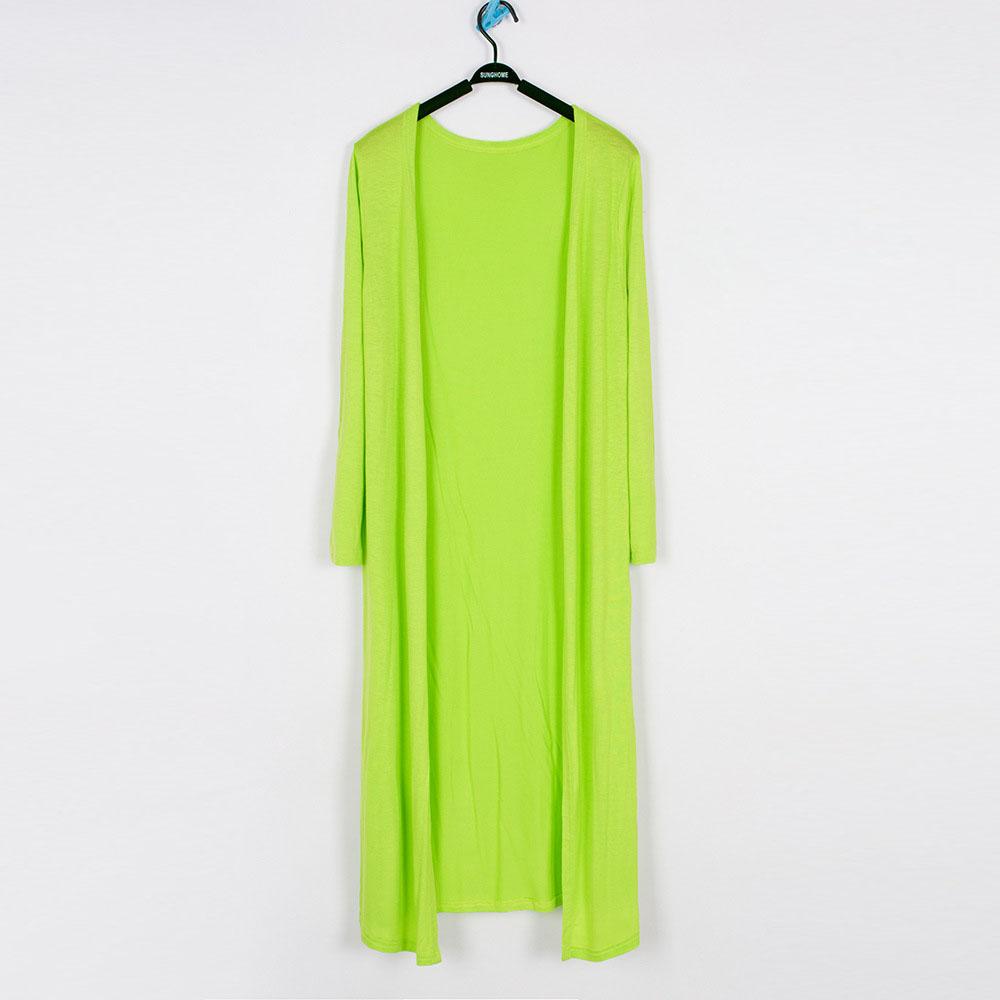 Dámský prodloužený jednobarevný cardigan šátek protisluneční oblečení košile s klimatizací tenký kabát s dlouhým rukávem