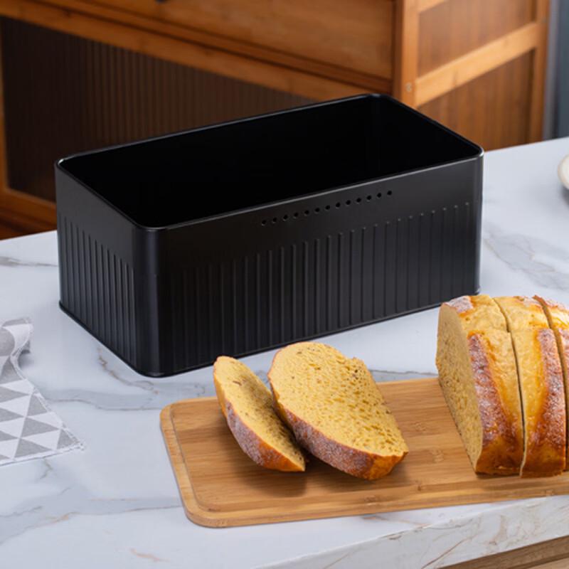 Vertical Stripe Carbon Steel Bread Bin