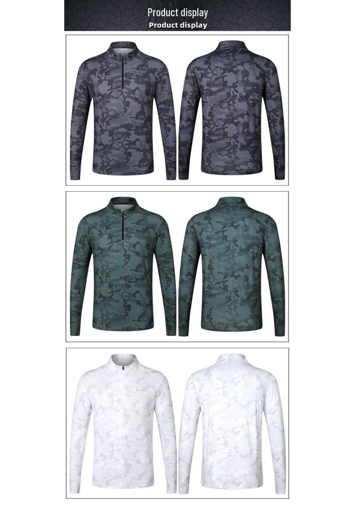 Men's Quick-Dry Half-Zip Camouflage Sports Jacket
