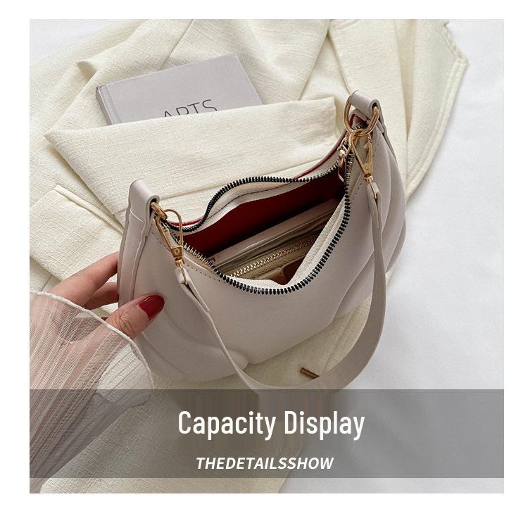 Autumn 2025 Women's Soft Leather Shoulder Bag - Trendy Niche Design, Versatile Underarm Bag for Commuting