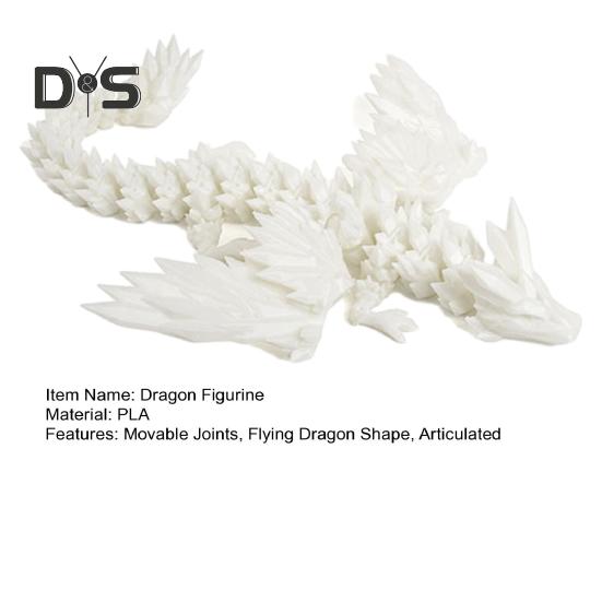 3D-gedruckte fliegende Drachenfigur, bewegliche Gelenke, chinesische Drachenfigur, artikuliertes geflügeltes Drachenmodell, Zappelspielzeug, Schreibtisch-Dekoration, Ornament