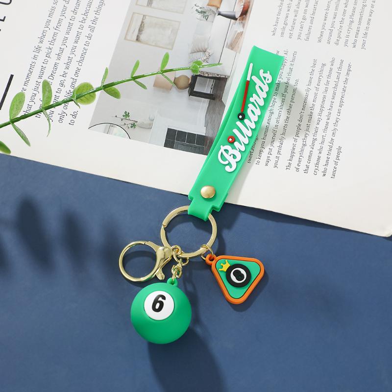 Creative Billiard Pool Keychain Table Ball Key Ring Lucky Black Key Chain 25Mm Resin Ball Jewelry Gift