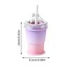2-In-1 Collapsible Silicone Ice Ball Cup Reusable Portable Ice Sphere Mold With Straw Lid For Coffee Juice Drinks