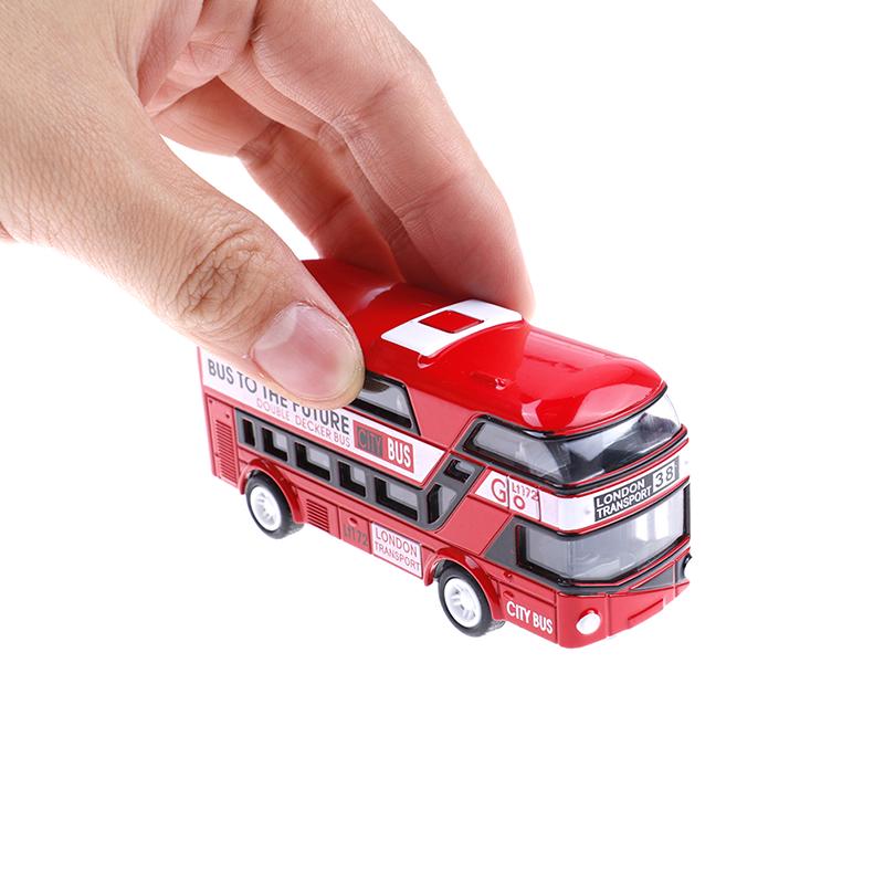 Kid Metal Diecast Cars Toys Pull Back 1:43 Double Decker London Bus Toy Gift