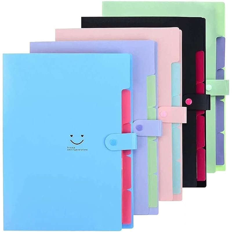 Corslet 5-Pocket Expanding File Folder - A4 Document Organizer, Multipurpose File Holder For Certificates, Personal Use