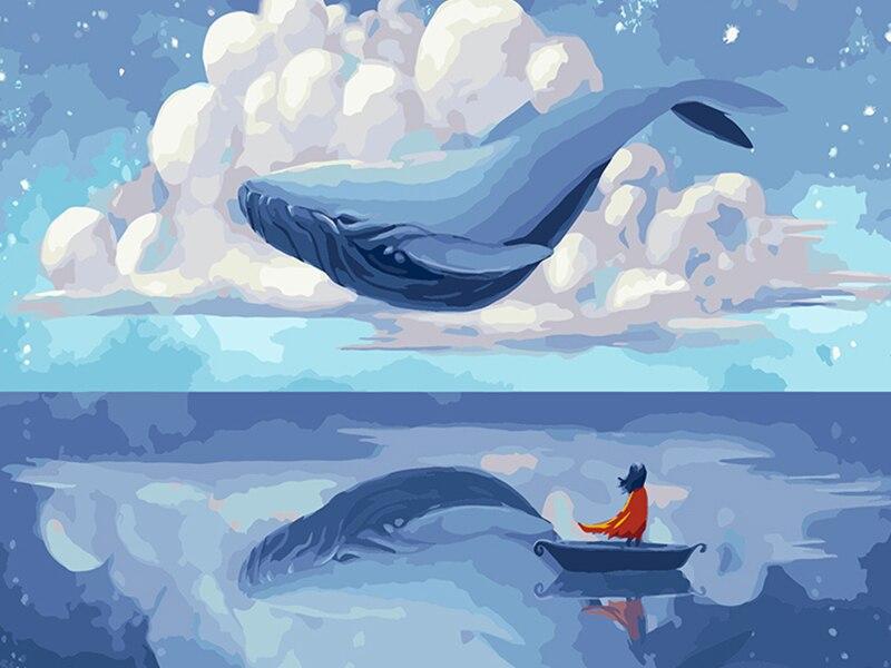 

Diy 5D Алмазная картина Мультфильм Дельфин Алмазная вышивка крестом Цветы Мозаика Полные круглые стразы Настенный декор Подарок Full Round 20x30CM