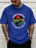 Retro Surf Sunset Unisexs T Shirt Surfer Palm Print Loose Short Sleeve Tees Beach Casual Male Cotton Streetwear Summer Daily Tops