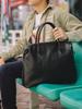 Genuine Leather Black Men Handbag Man Briefcase Brown Business Shoulder Crossbody Bag Cowhide Office 17 Inch Laptop Bag