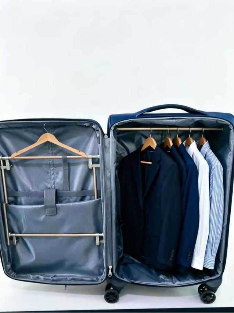 Upgraded Large Capacity Business Trolley Suitcase with Front Zipper and Universal Wheels