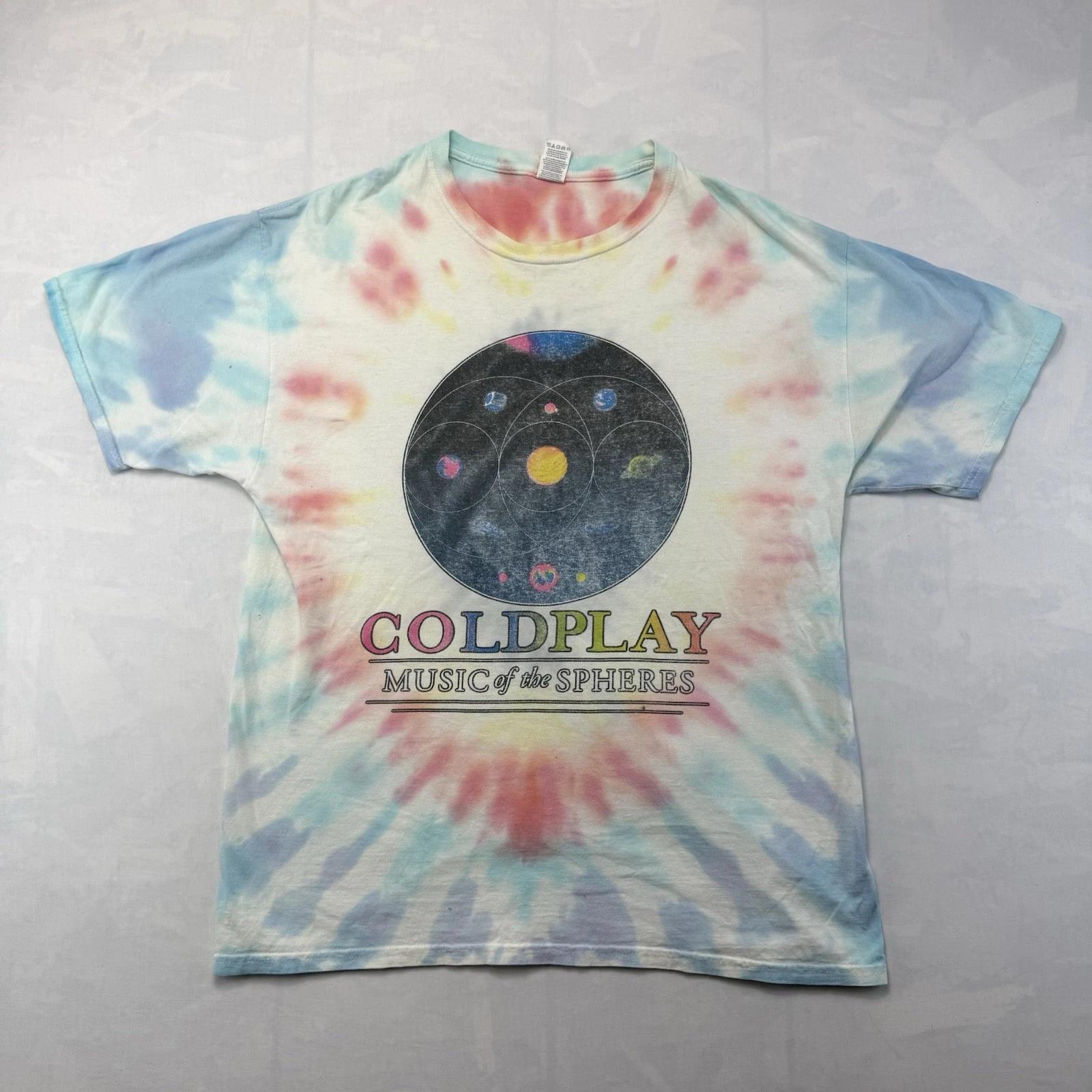 

Coldplay Music of the Spheres Tour Tie Dye Shirt Adult Large Band Tee 4XL