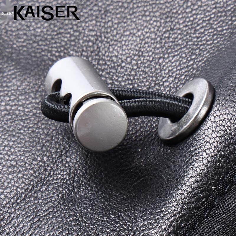 Kaiser Jaqueta Biker Masculina de Couro de Pele de Ovelha Genuíno