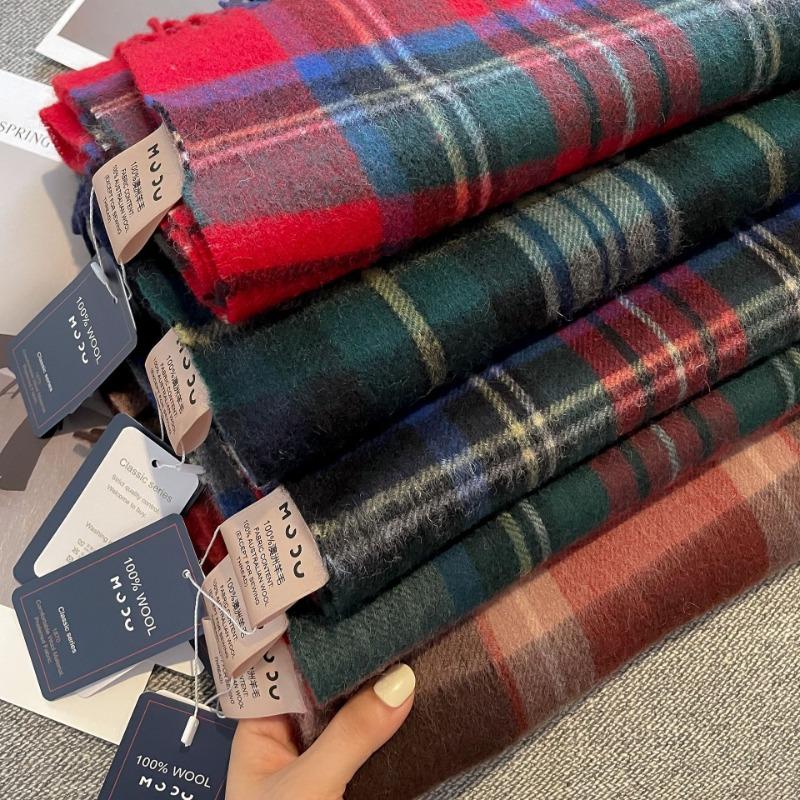 Wool scarf women's winter thickened versatile high-end wool birthday gift new scarf shawl new