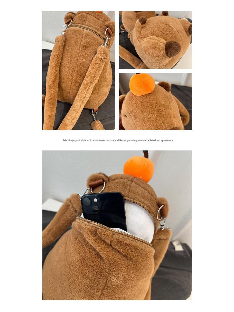 Capybara Plush Backpack - Korean Style Double Shoulder Bag