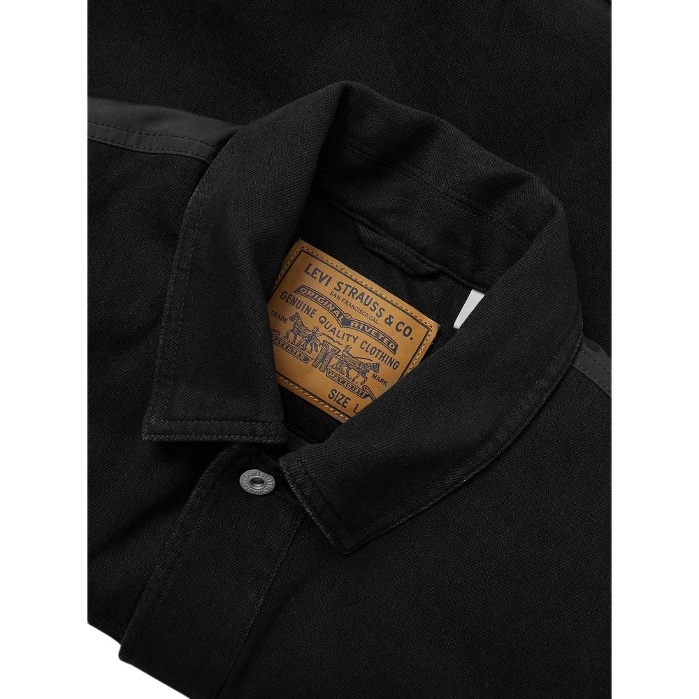 Levis Patchwork Minimalist Comfortable Loose Fit Long Sleeve Denim Jacket Men Jackets Black 002I5-0002