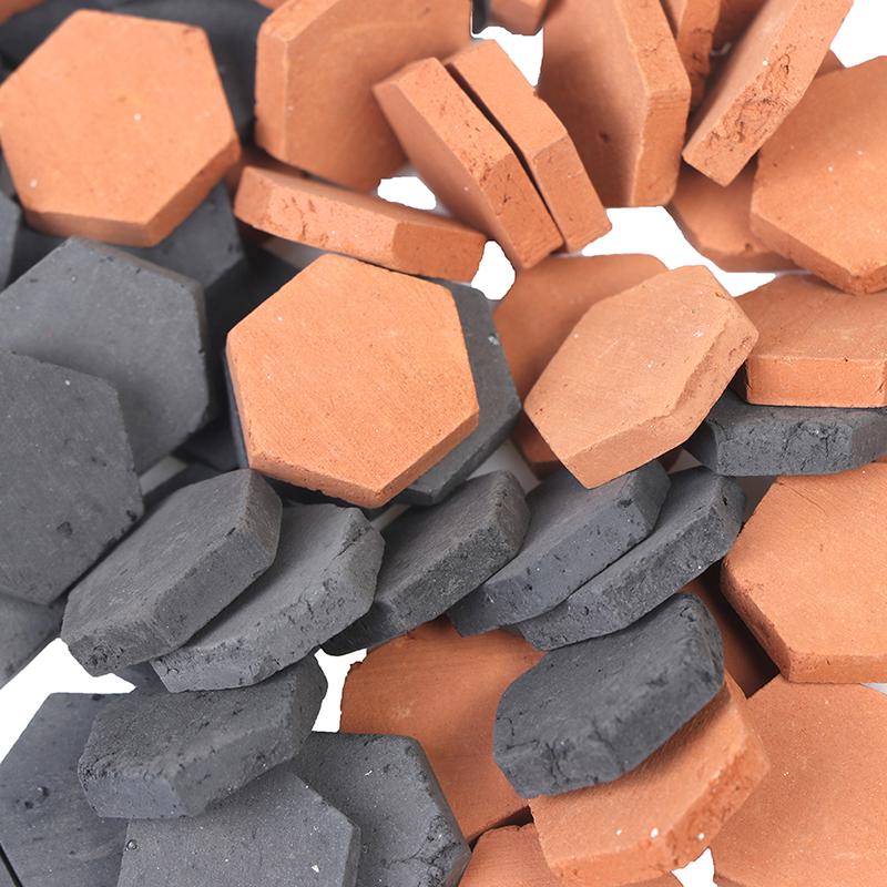 40Pcs 1/16 Scale Simulation Miniature Hexagon Red Brick Model Toy