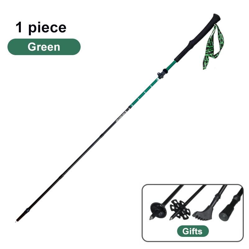 Outdoor Trekking Pole 7075 Aluminum Alloy Z Shape Foldable EVA Handle Adjustable 5-Section Hiking Nordic Walking Climbing Stick