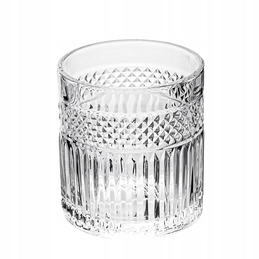 Szklanka do whisky drinków przezroczysta ryflowana 330ml 1szt Greta