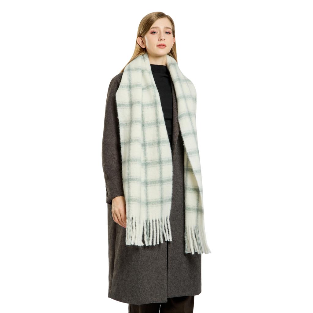 Wool Blended Plaid Simple Scarf Women's New Winter High-end Atmosphere Scarf Versatile