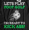 Unisex lustiges Fußgolf-T-Shirt Kick Footie & Football Golfing Tees