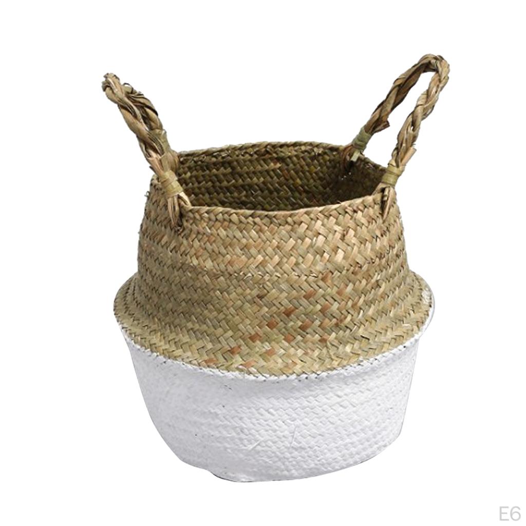 Belly Basket Panier Storage Plant Pot Collapsible Nursery Laundry Tote Bag with Handles