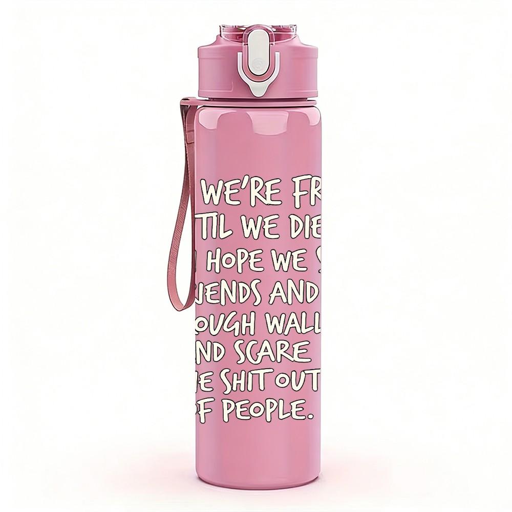 1PC I Hope You Are Doing Well Quote Print 750ml Color Plastic Sports Water Bottle Leakproof Flip Straw Lid Suitable for Sports Office Home Use