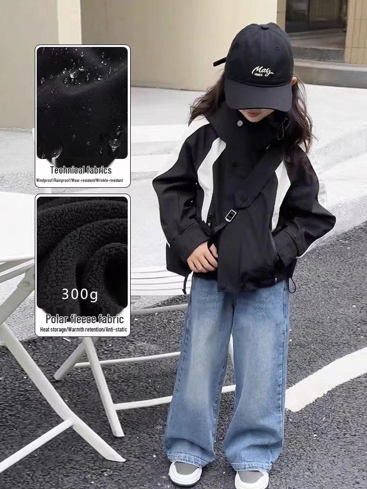 Girls' 2025 Spring/Autumn Fashion Windbreaker: Big Child's Trench Coat & Thin Jacket.