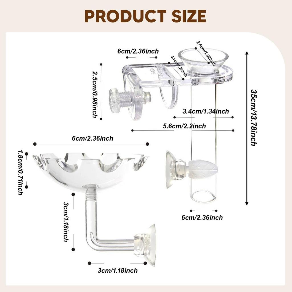 Aquarium Fisch Garnelen Futternapf Set Acrylglas Klar Leicht zu Reinigen Haustierbedarf, Einfach zu Installieren, Futternapf