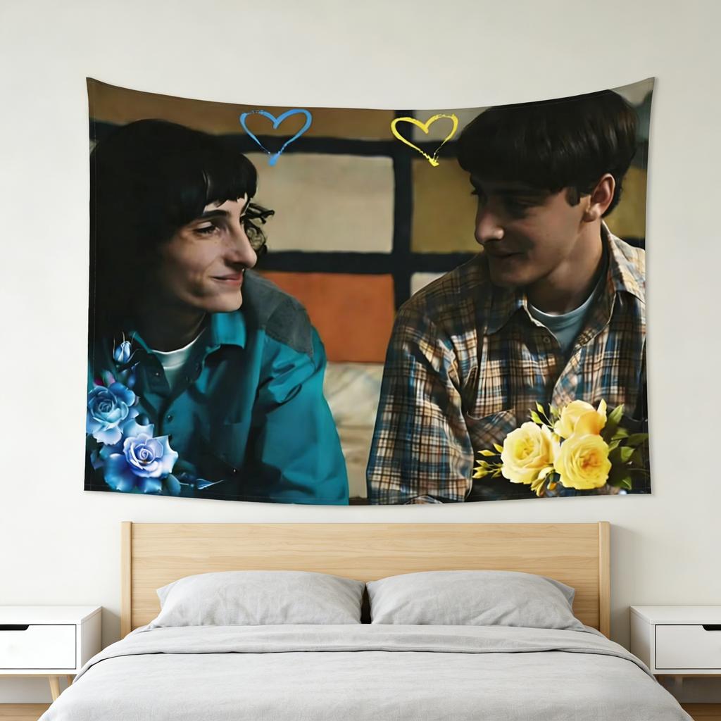 Byler Reusable Heart Tapestry With Floral Design Durable High Quality Multi-Size Flat Print For Dorm Bedroom Decor