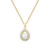 Court Feng Shui Drop Pearl Light Luxury Temperament Gorgeous Full Diamond Necklace Female Versatile Collarbone Titanium Steel Chain