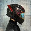 Motorcycle Helmet: Made of Carbon Fiber, Large Tail with Night Vision Lens, Full Coverage Motorcycle Helmet