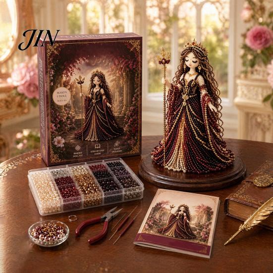 Beginner Beading Set Divine Beaded Goddess Kit, 3D DIY Bead Craft Colorful Kit Art Project with Beads for Adults Teens Women Handmade Gift