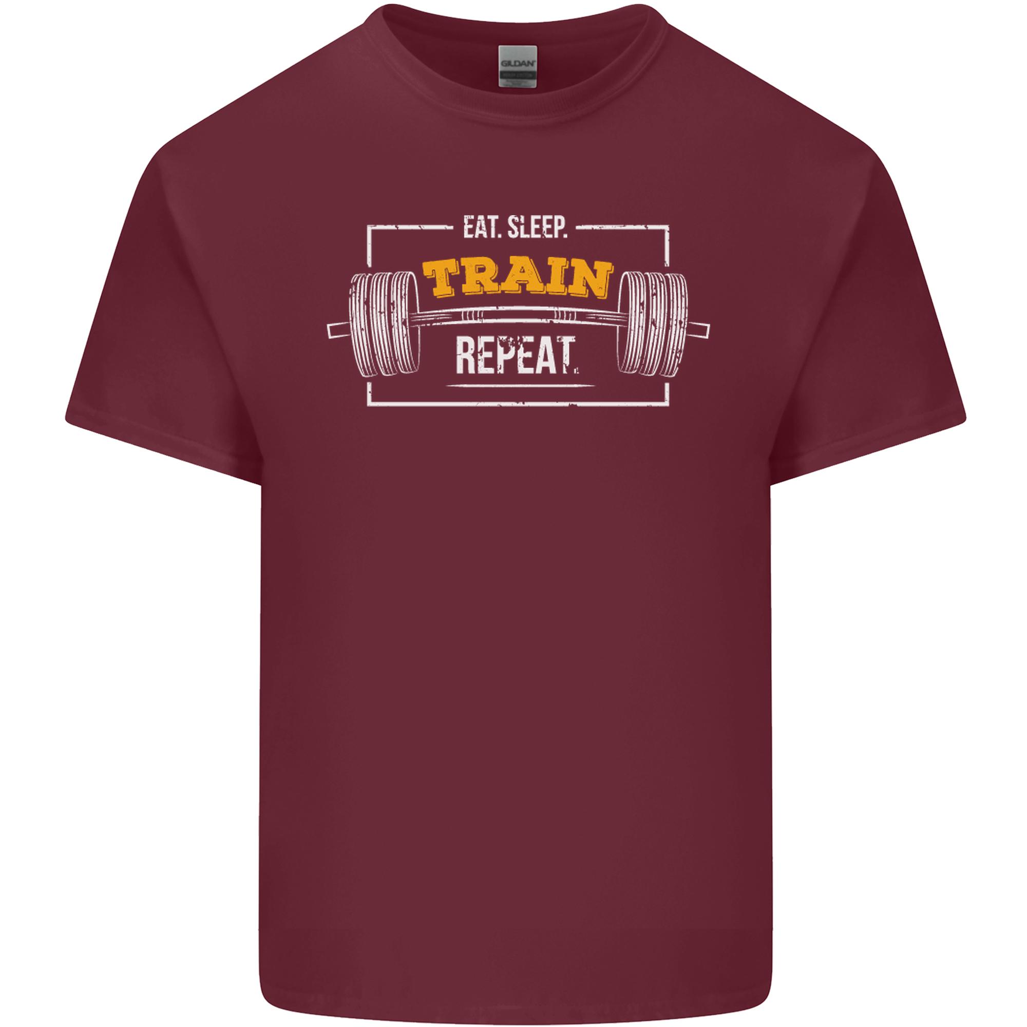 Eat Sleep Train Repeat Gym Training Top Unisexs Light Cotton TShirt S