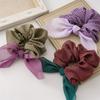 Korean New Sweet Cute Colorful Check Fabric Elastic Scrunchie High-grade Handmade Bow Hair Accessories Horsetail Hair Rope