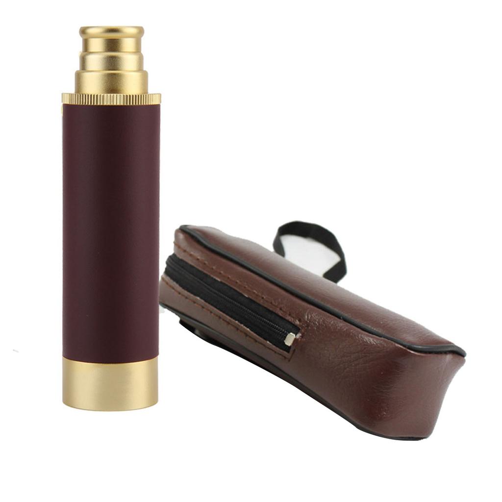 Retro Telescope Zoomable Spyglass Portable Handheld Telescope Vintage Monocular for Camping Boating