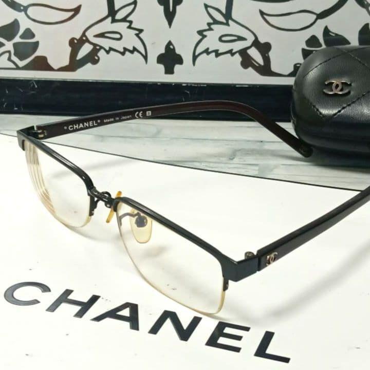 Used CHANEL Glasses Prescription Sunglasses Black Black Red - Coco Mark Gold hardware Appraised Genuine Free shipping Buy it now price