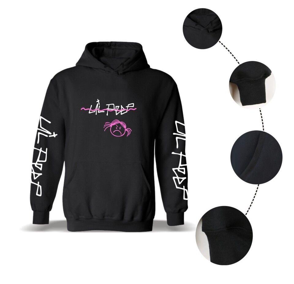 Lil Peep Sad Face Sweatshirt Cozy Cotton Unisex Pullover For Boys And Girls