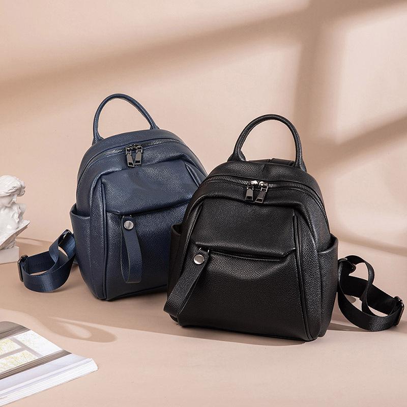 2024 Spring/Summer New Korean Style Mini Soft Leather Backpack Versatile Trendy Large Capacity Fashion Commuting Women's Small Backpack
