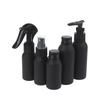 40Ml-250Ml Black Frosted Aluminum Bottle With Cap Perfume Lotion Cosmetic Toner Water Bottle Travel Protable Refillable Bottle